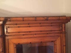 Late 19th Century French Provincial Triple Faux Bamboo Bookcase