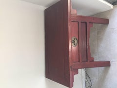 Mid-Late 19th century Q'ing Dyasty Red Lacquered Altar Coffer