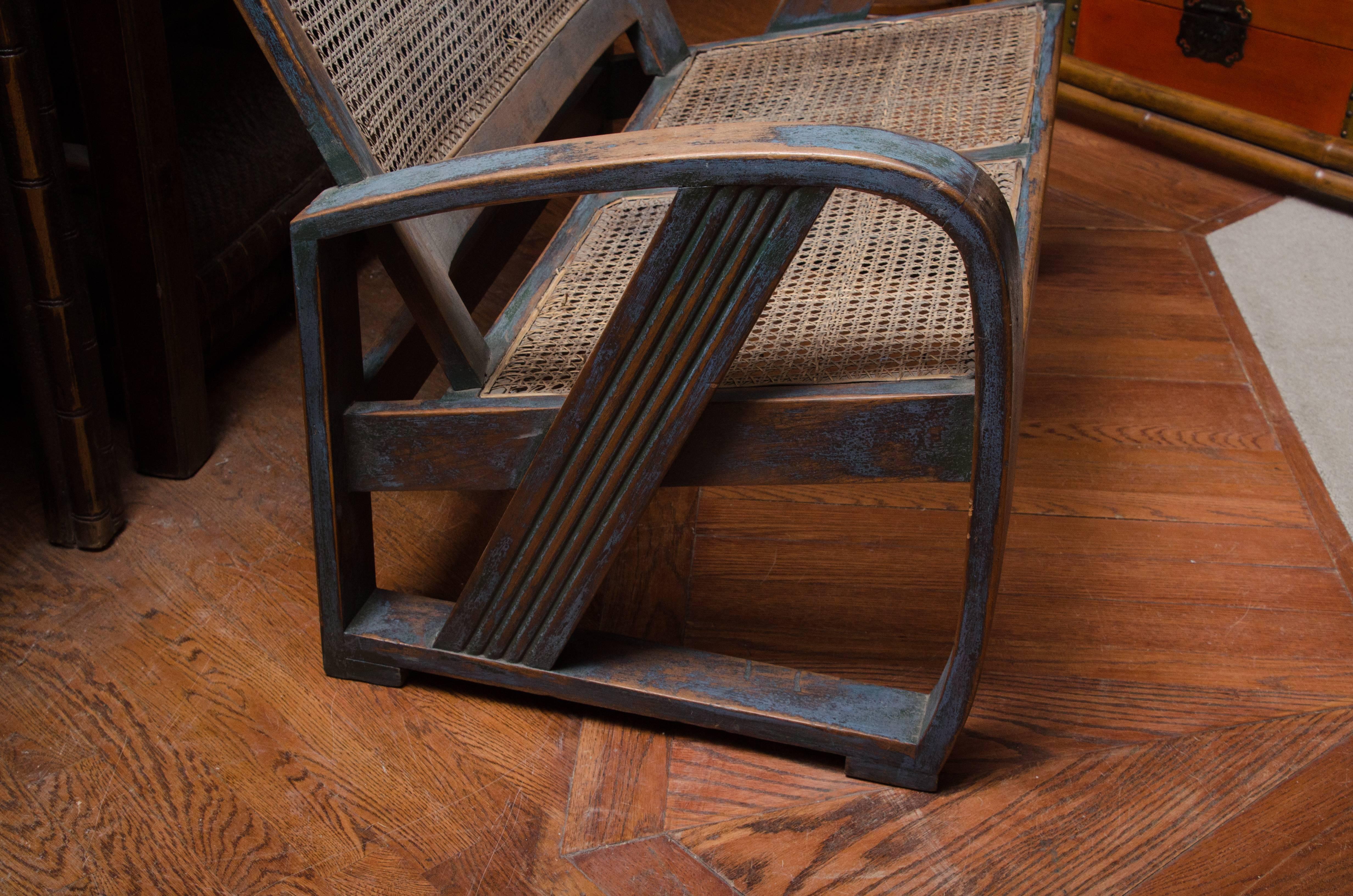 Late 19th Century Indonesian Dutch Colonial Lacquered Settee For Sale 1