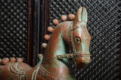Turn of the Century Indian Lacquered Temple Rolling Horse