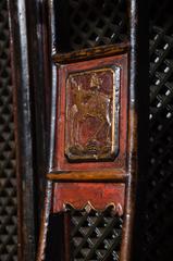 Late 19th Century Qing Dynasty Chinese Lacquered and Carved Side Chairs