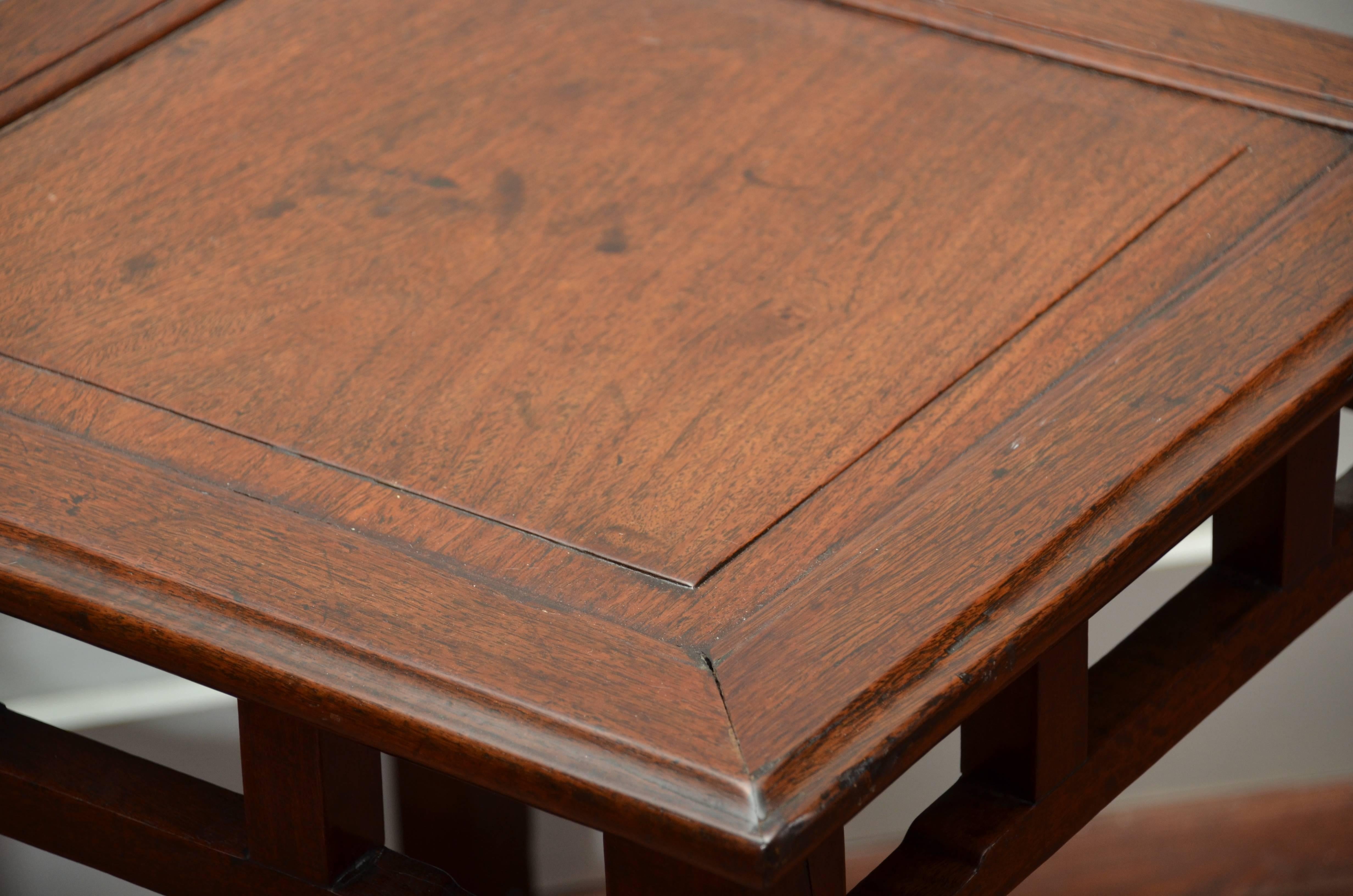 Chinese Late 19thC. Q'ing Dynasty Ming Styled Jumu Wood Stool/End Table For Sale