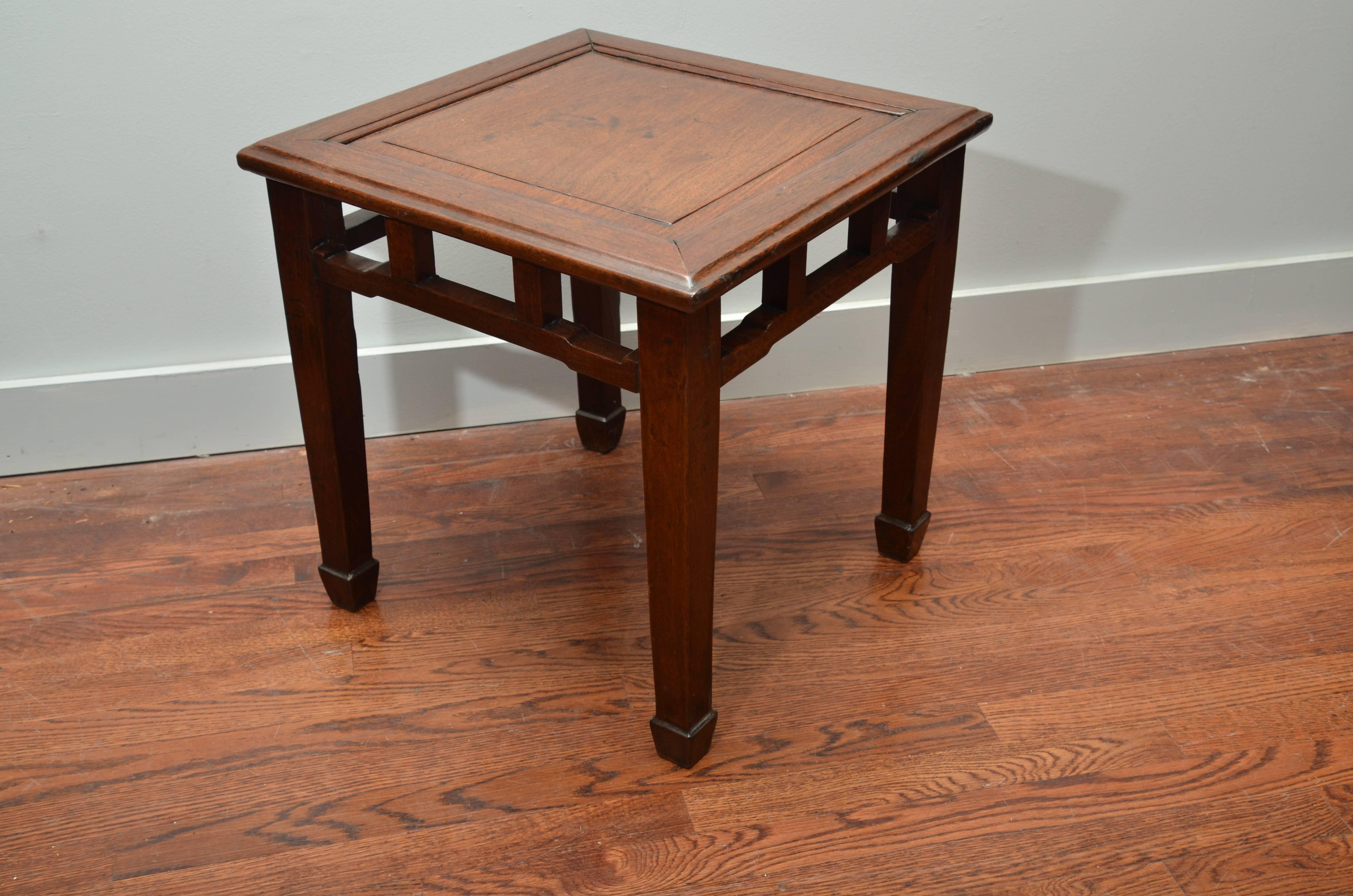 Late 19thC. Q'ing Dynasty Ming Styled Jumu Wood Stool/End Table In Excellent Condition For Sale In East Hampton, NY