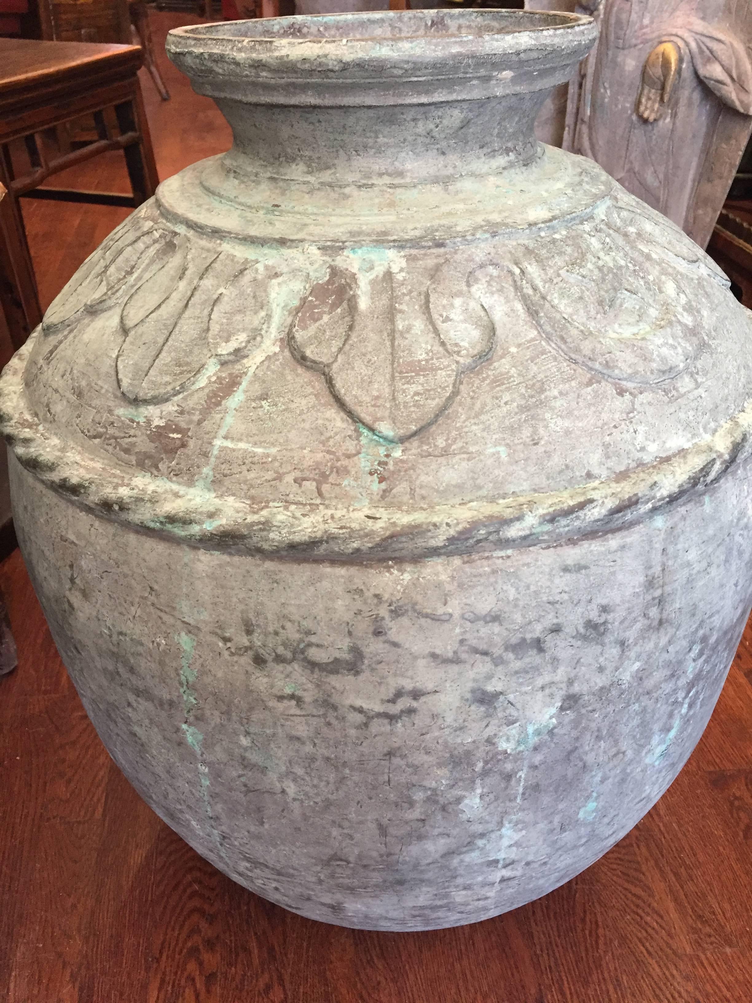 Anodized 19th Century Bronze Temple Vessel For Sale