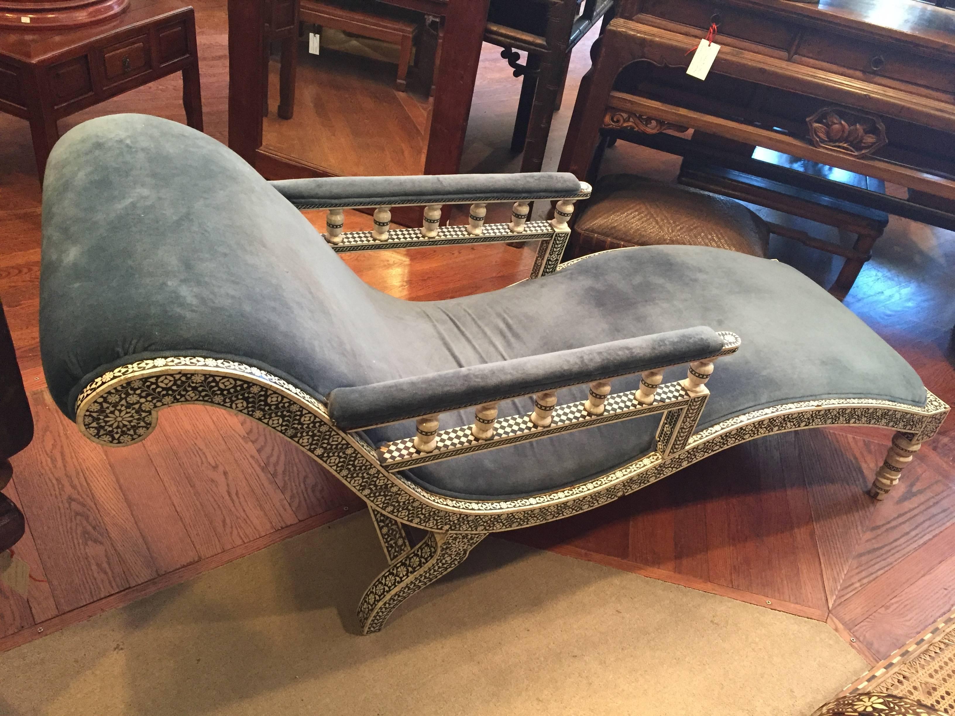 19th Century Turn of the Century Anglo Indian Chaise Lounge