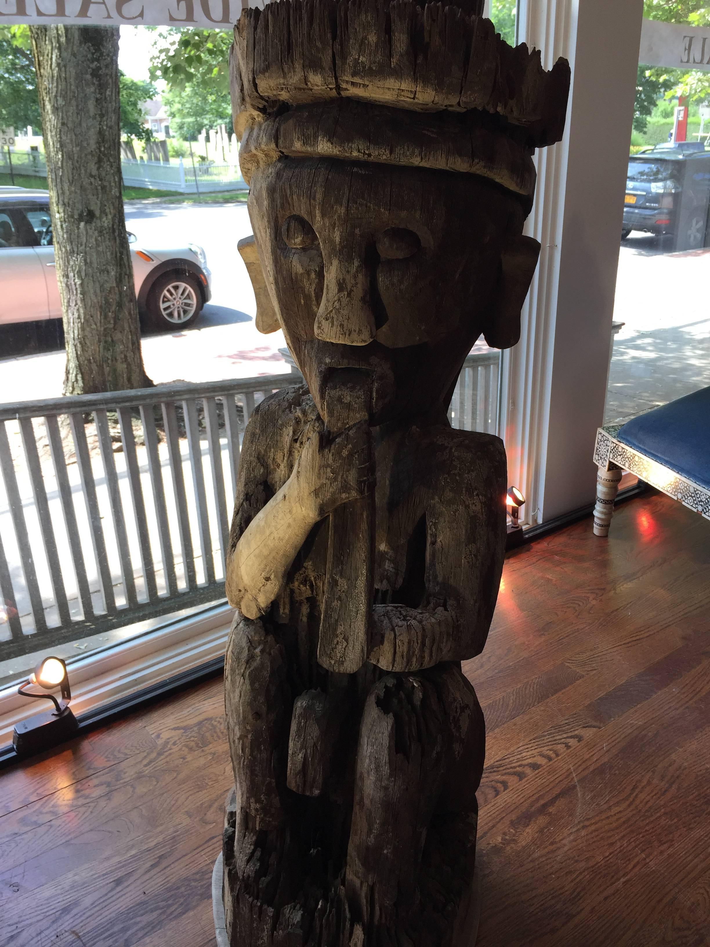 Carved Mid-19th Century Indonesian Dayak from Borneo For Sale