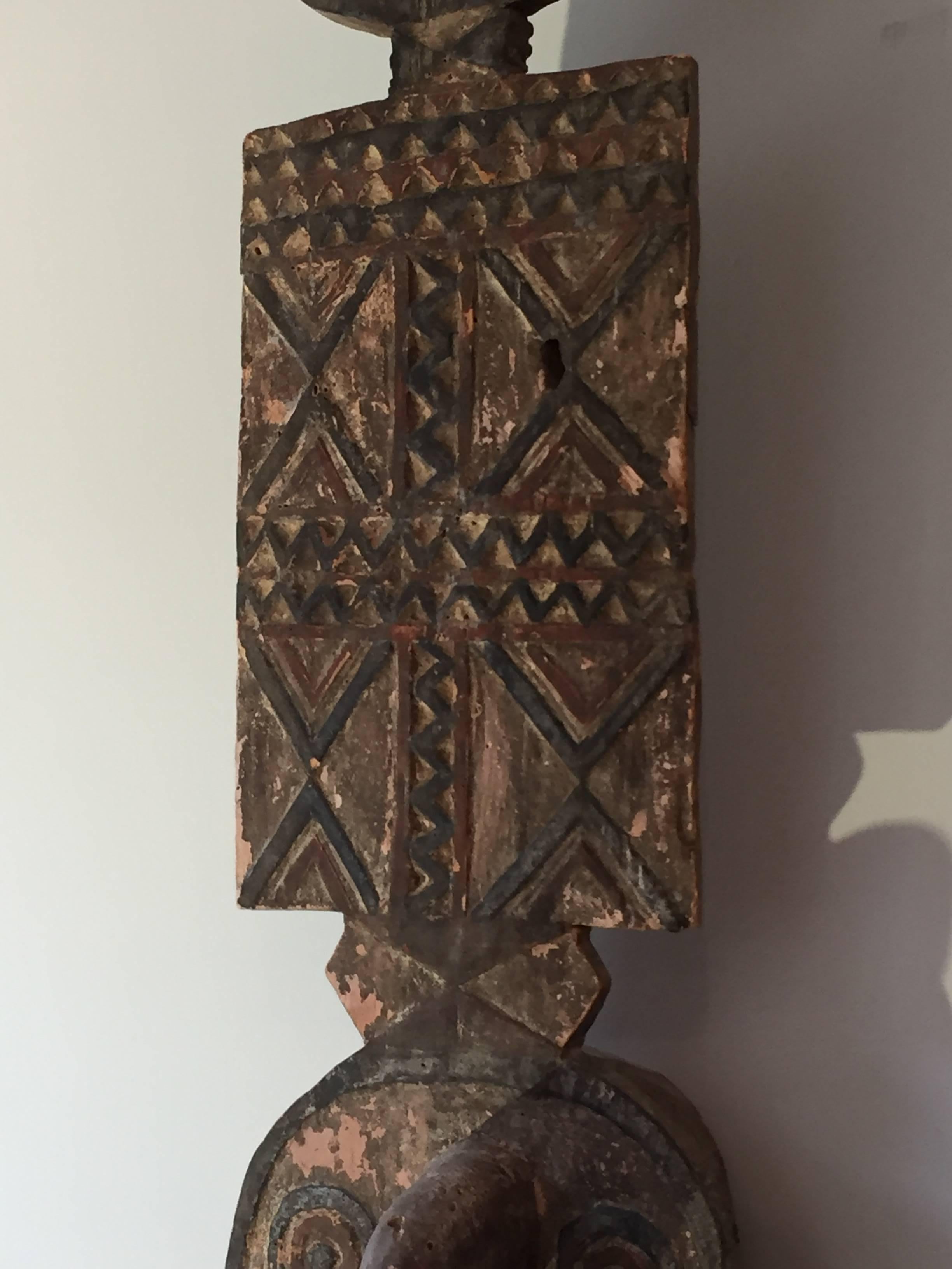 Hand-Carved Mid-20th Century Tribal Mask from Burkina Faso For Sale