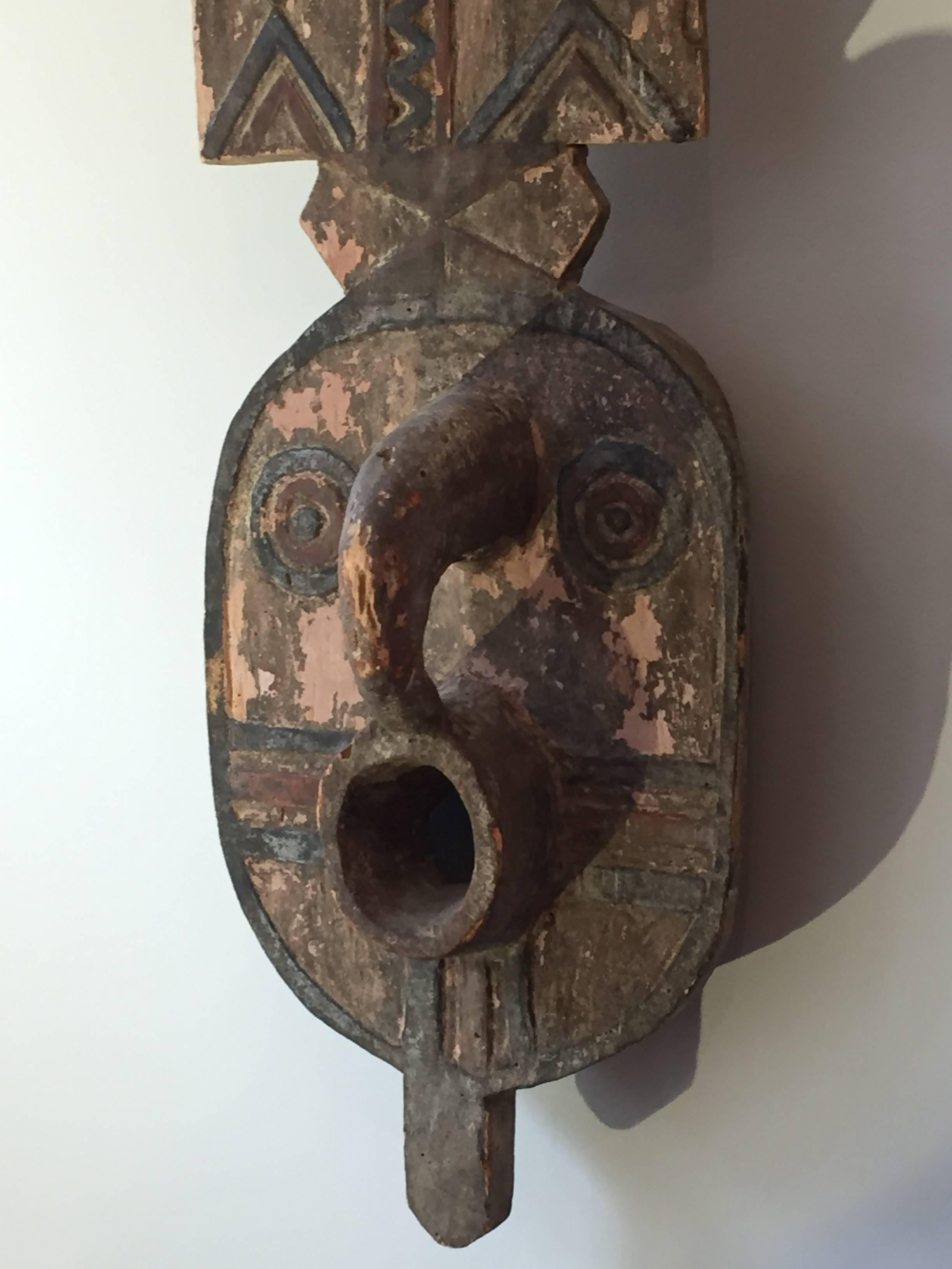 Mid-20th Century Tribal Mask from Burkina Faso In Excellent Condition For Sale In East Hampton, NY