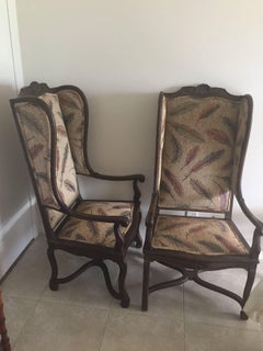 Pair of Late 19th Century French Provincial Louis XVI Style Modified Wing Chairs