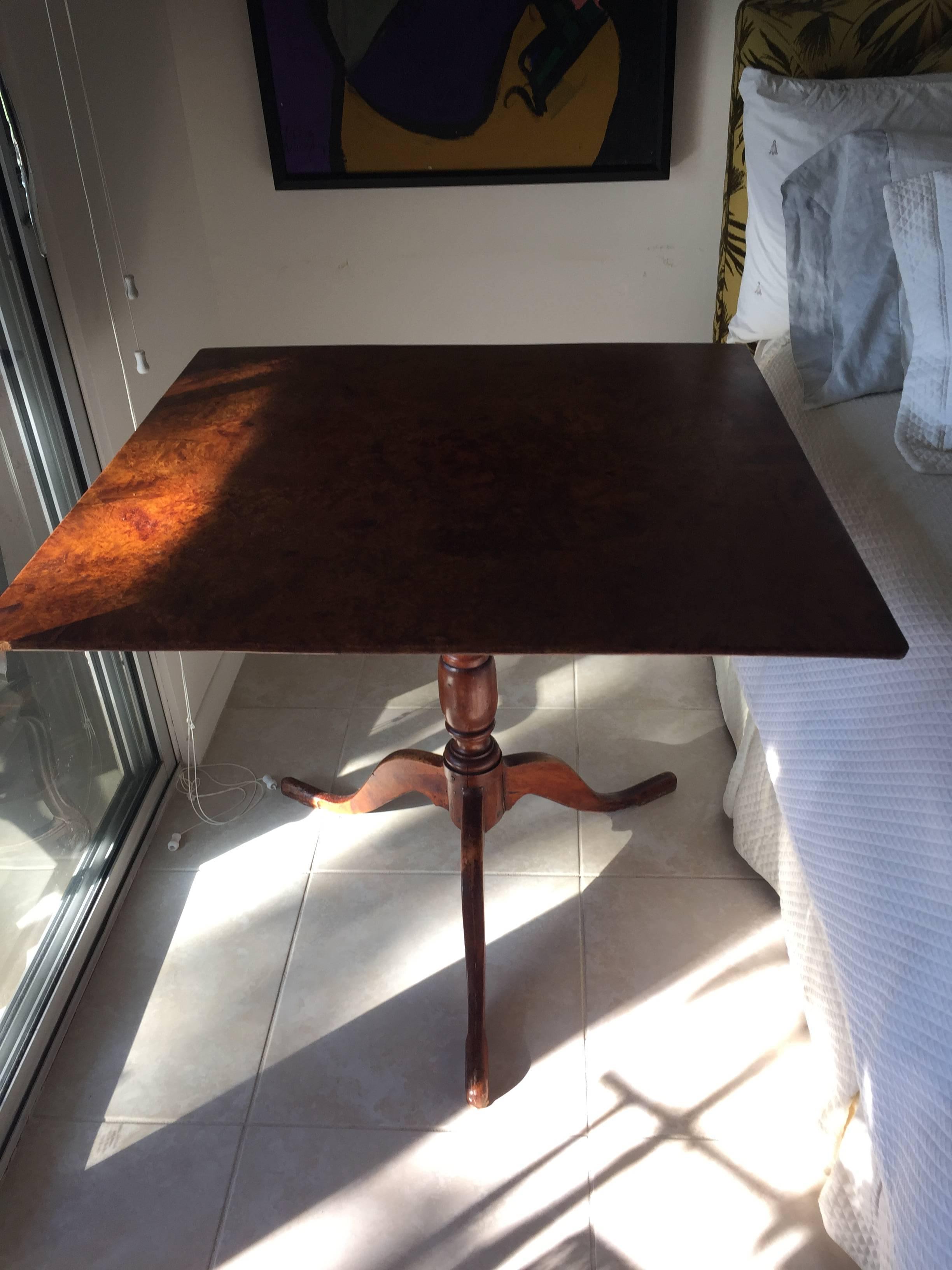 Early 19th Century Biedermeier Tiger Maple Tilt-Top Table 4