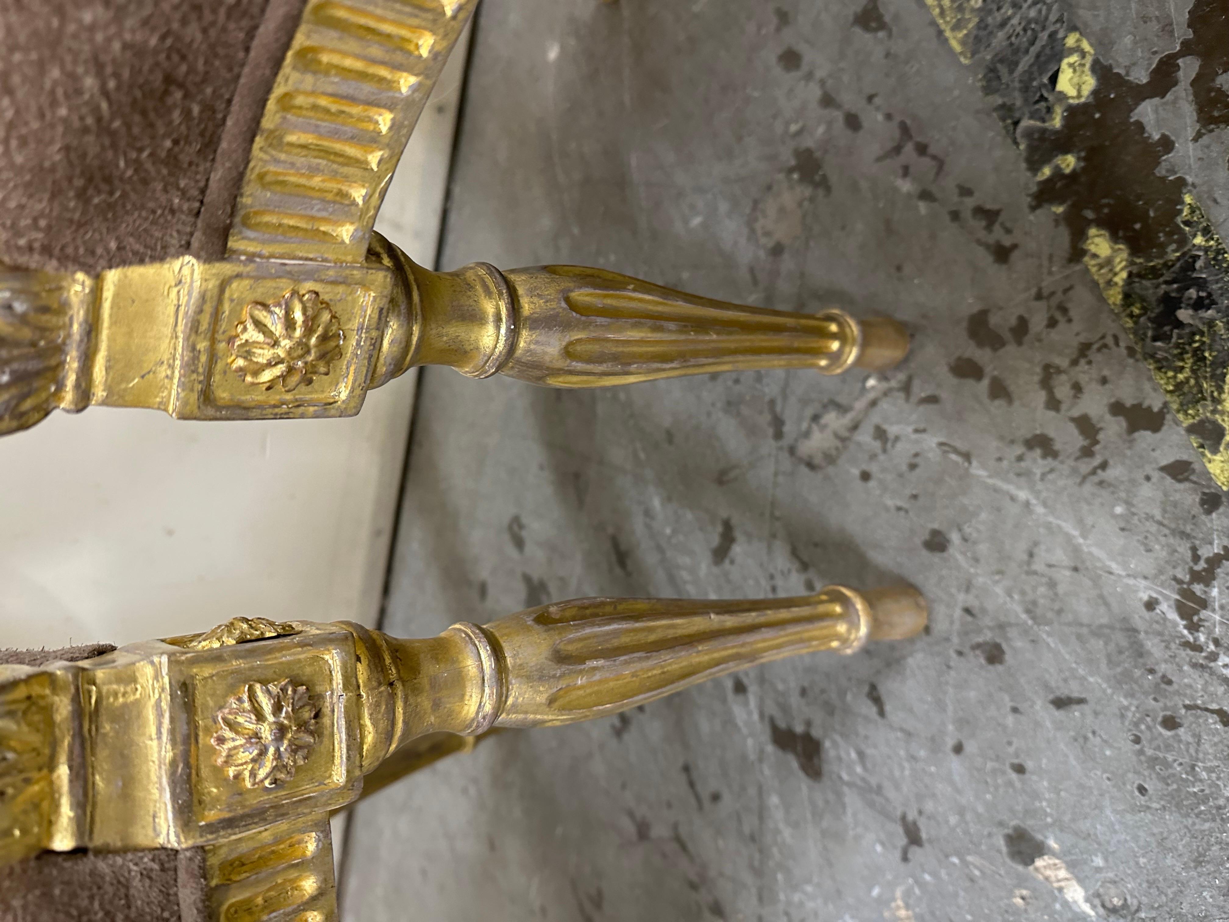 Pair of Georgian Giltwood Armchairs For Sale 1