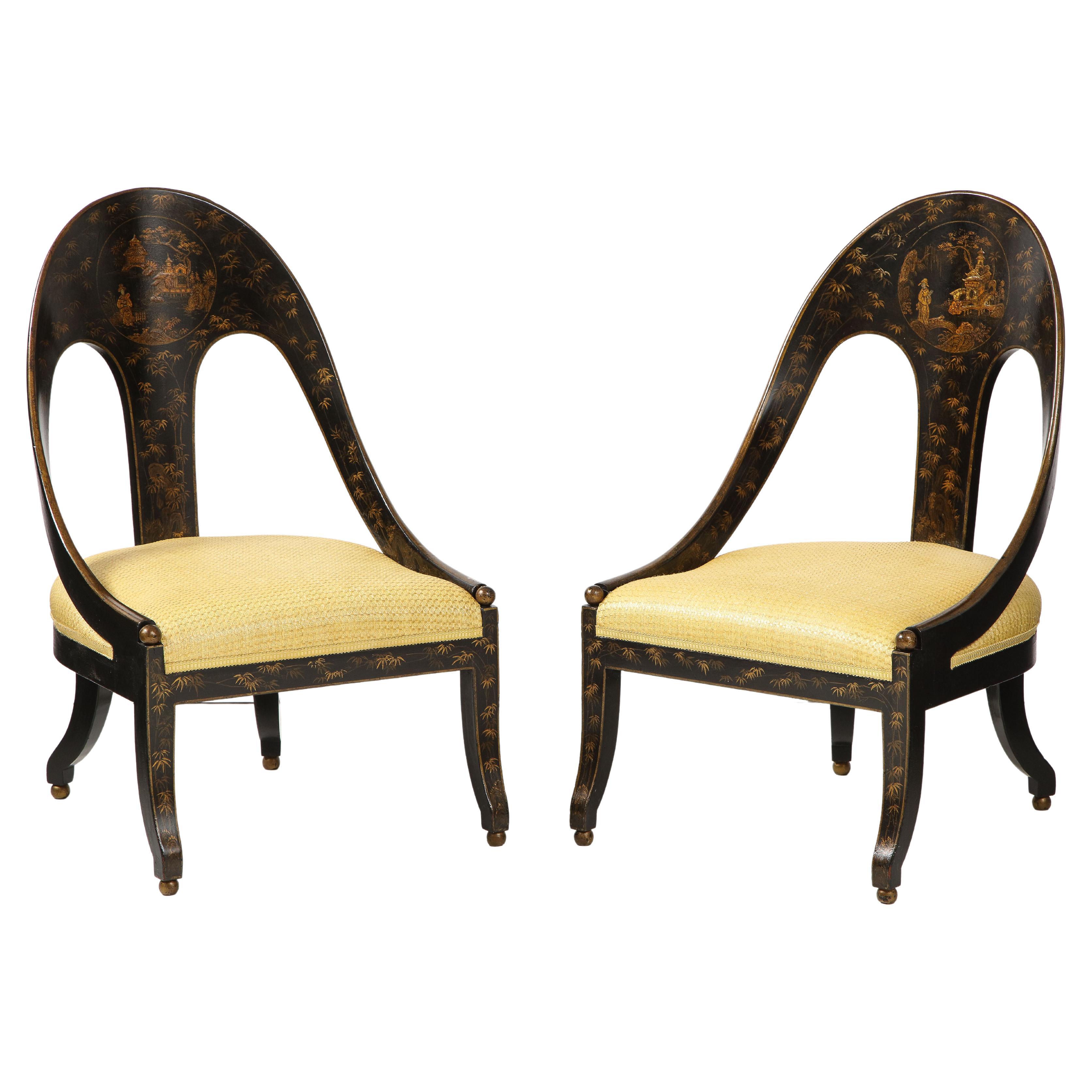 Pair of Regency Style Spoon Chairs