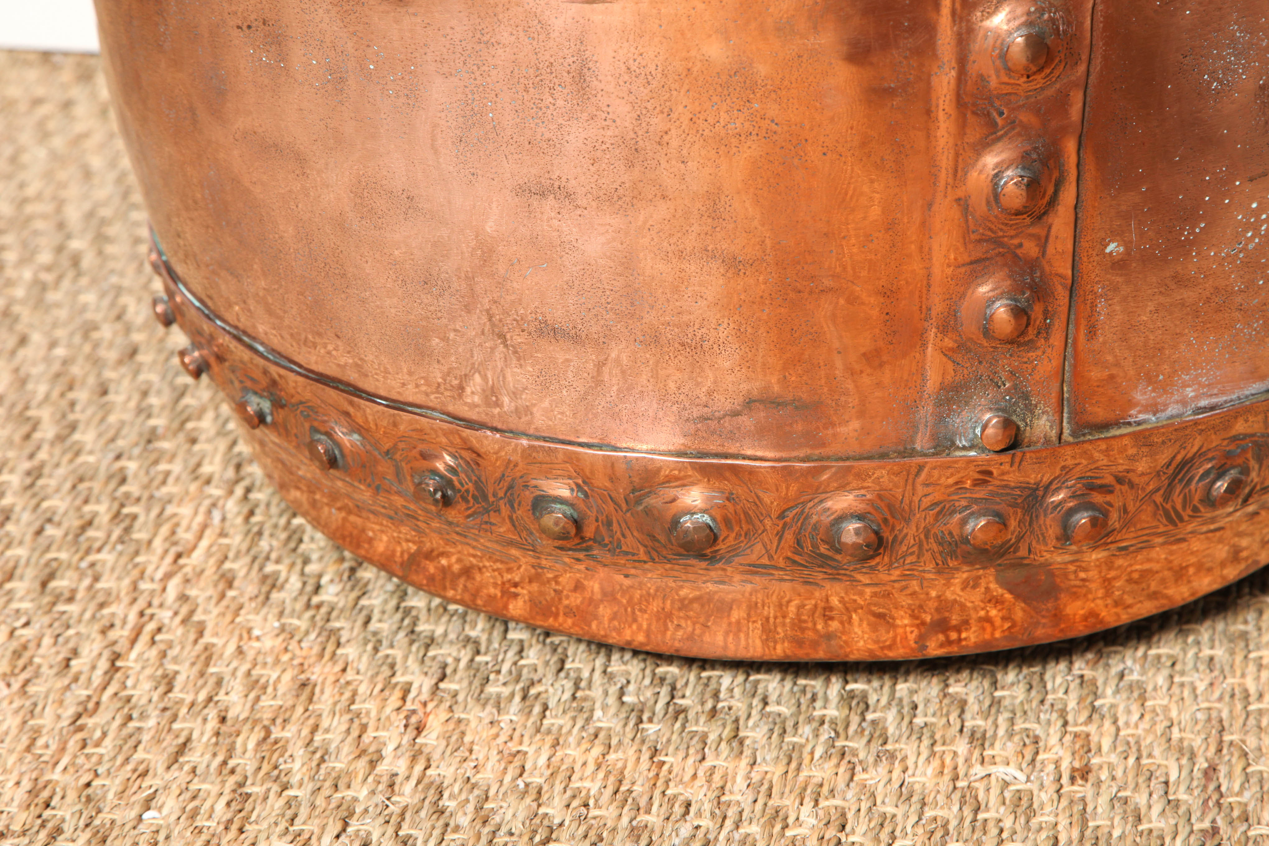 Country Large Hand Riveted Copper Pot