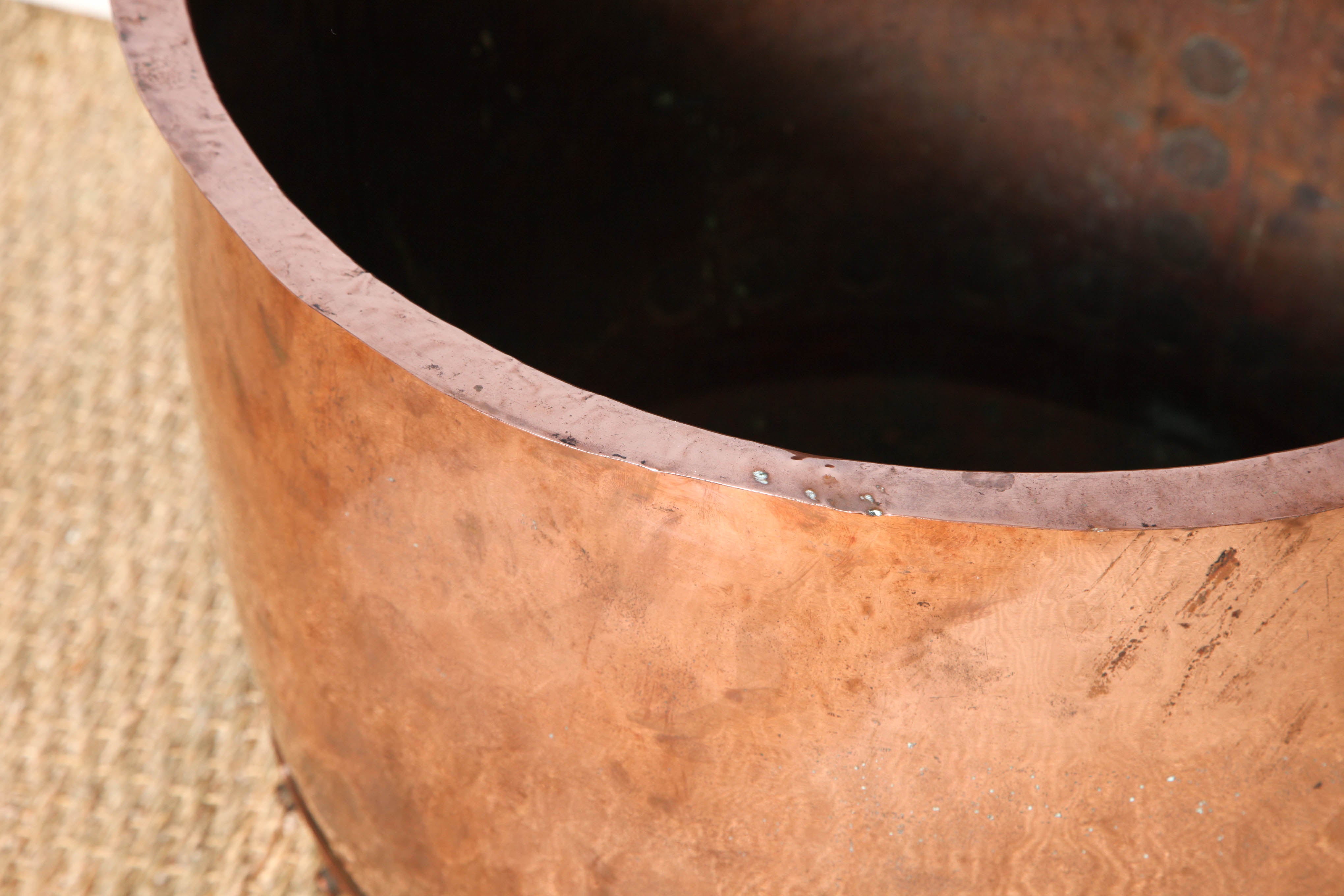 Large Hand Riveted Copper Pot 1