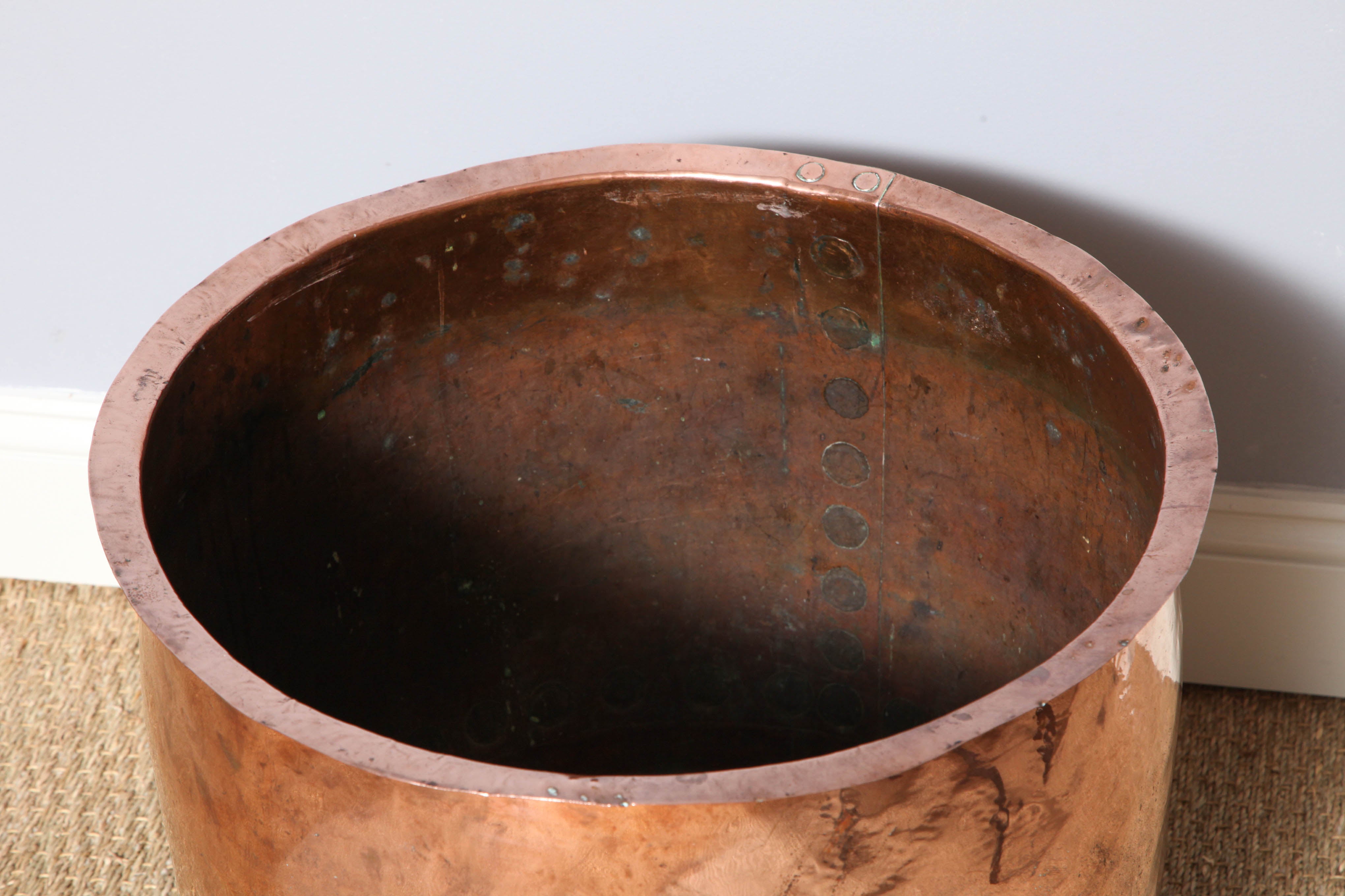 Large Hand Riveted Copper Pot 3