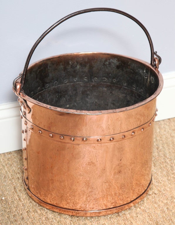 English Copper Bucket with Riveted Seams For Sale at 1stDibs antique copper bucket, copper