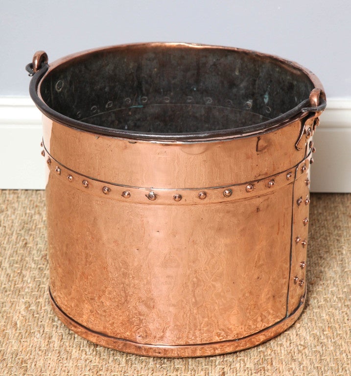 English Copper Bucket with Riveted Seams For Sale at 1stDibs antique copper bucket, copper
