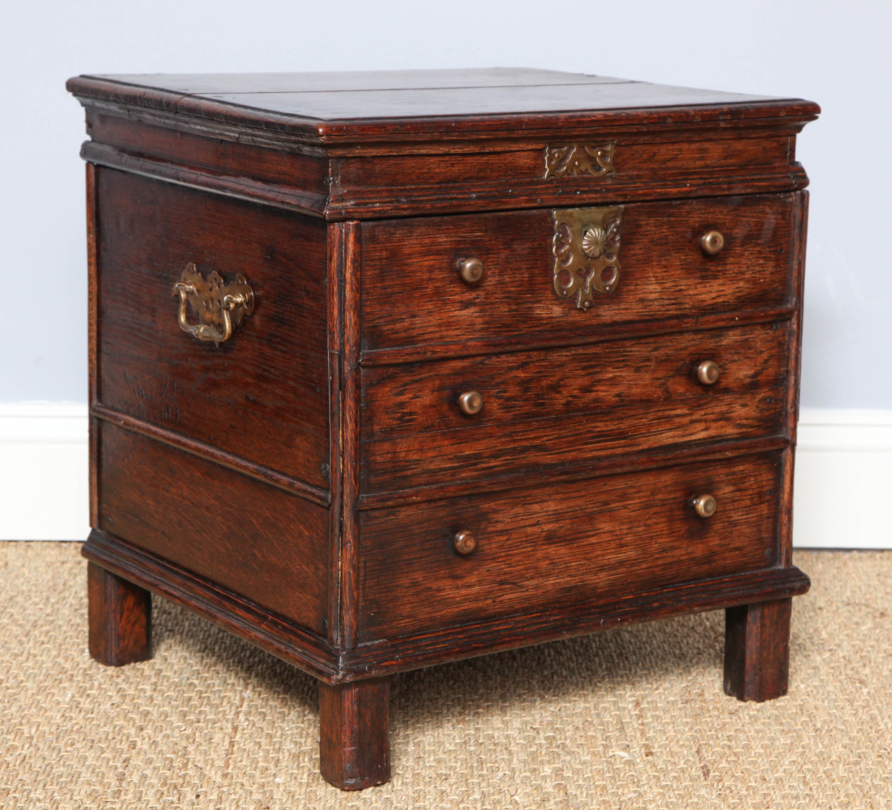 17th Century English Oak Square Chest