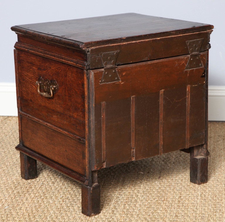 17th Century English Oak Square Chest 4