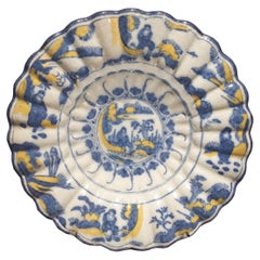 18th c. Dutch Delft Lobed Sweetmeat Dish