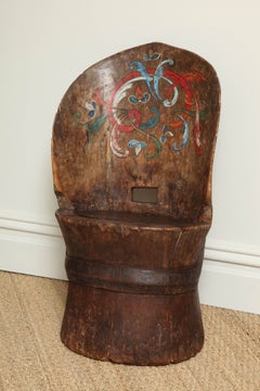 Norwegian Folk Art "Dugout" Chair