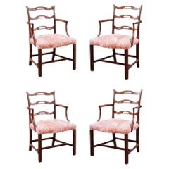 Set of Four Georgian Ladder Back Gaming Chairs