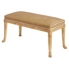 Banco de ventana de madera dorada de estilo gustaviano