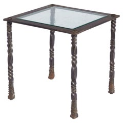 Brutalist Wrought Iron End Table