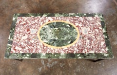 Modernist Iron Coffee Table with 18th c. Specimen Marble Top