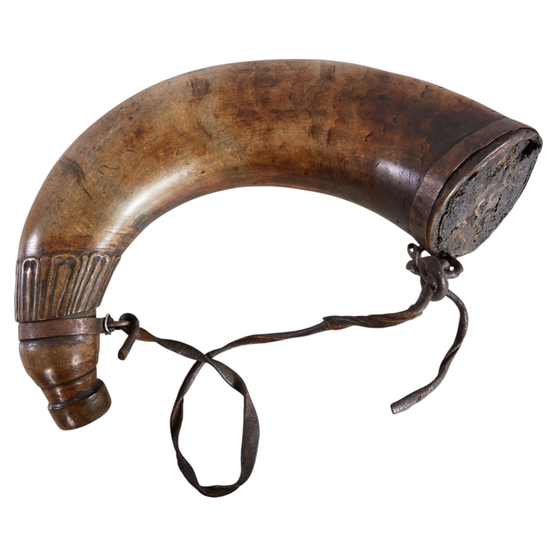 Massive Colonial Powder Horn For Sale