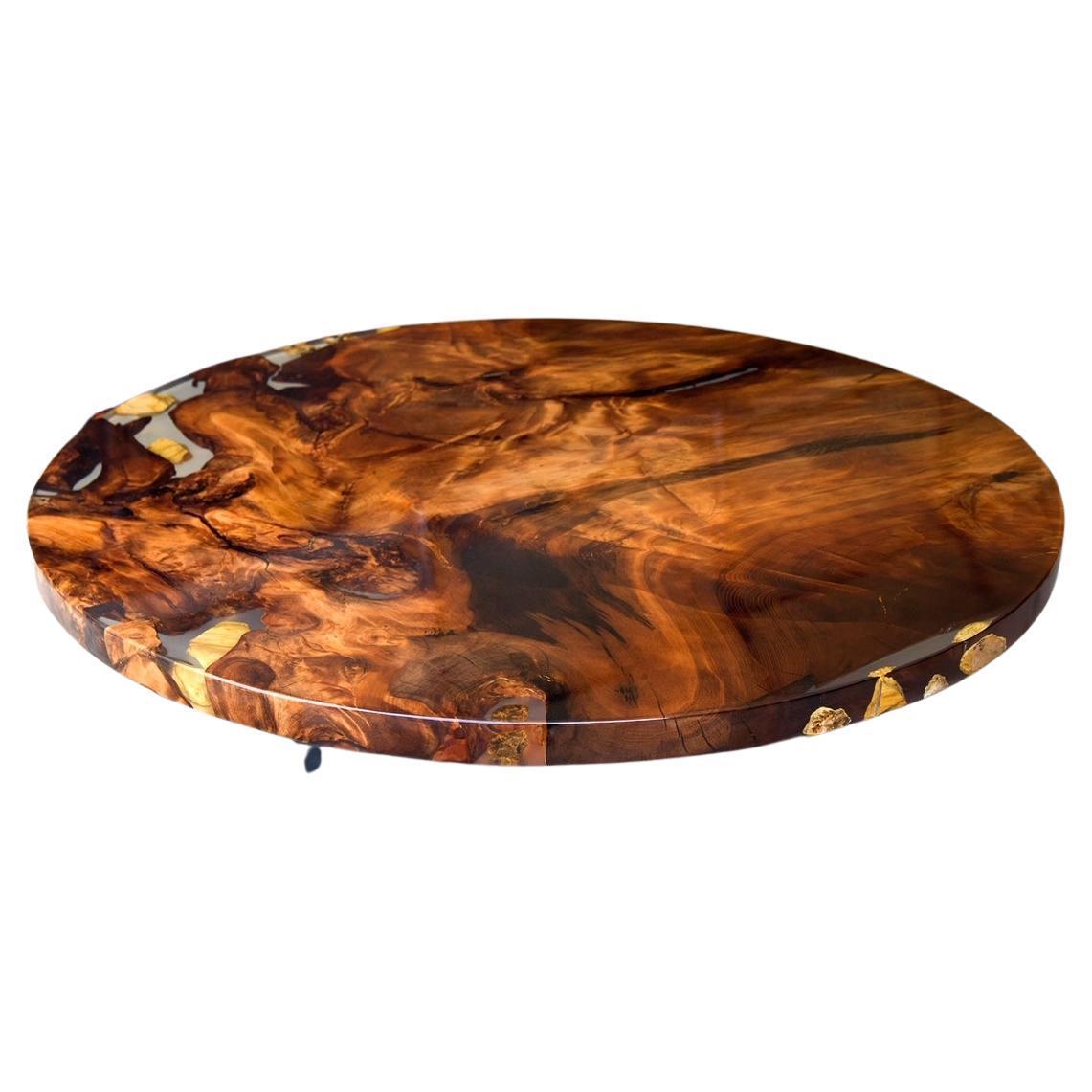 Kauri Round Dining Table 1.6m diameter in Solid Ancient Kauri Wood