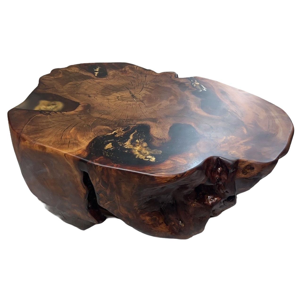 Kauri Coffee Table in Solid Ancient Kauri Wood For Sale