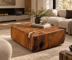 Ancient Kauri Cube Coffee Table, Fifty Thousand Years New Zealand Wood Sculpture