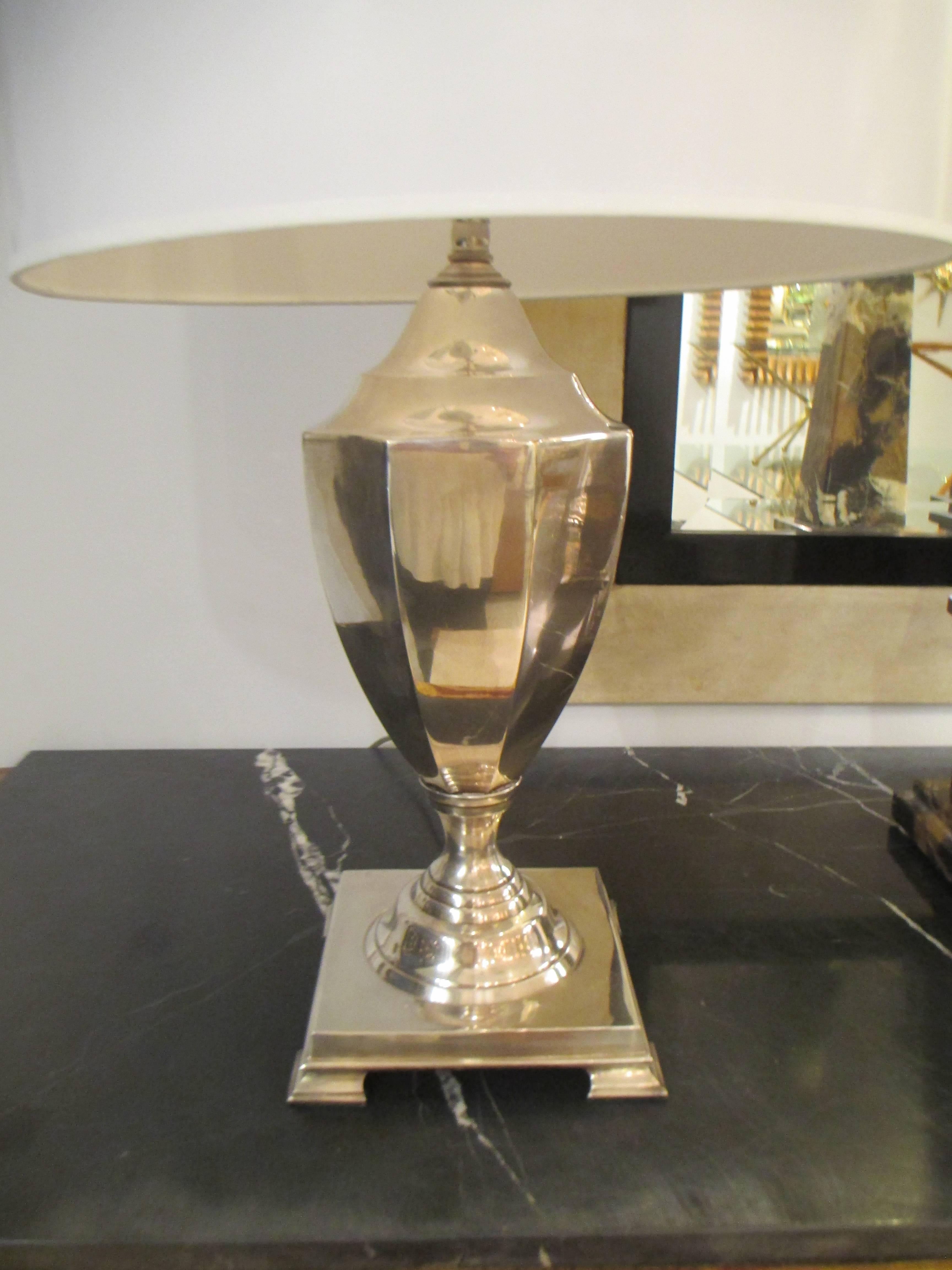 A Pair of Classical Chrome-Plated Urn Lamps