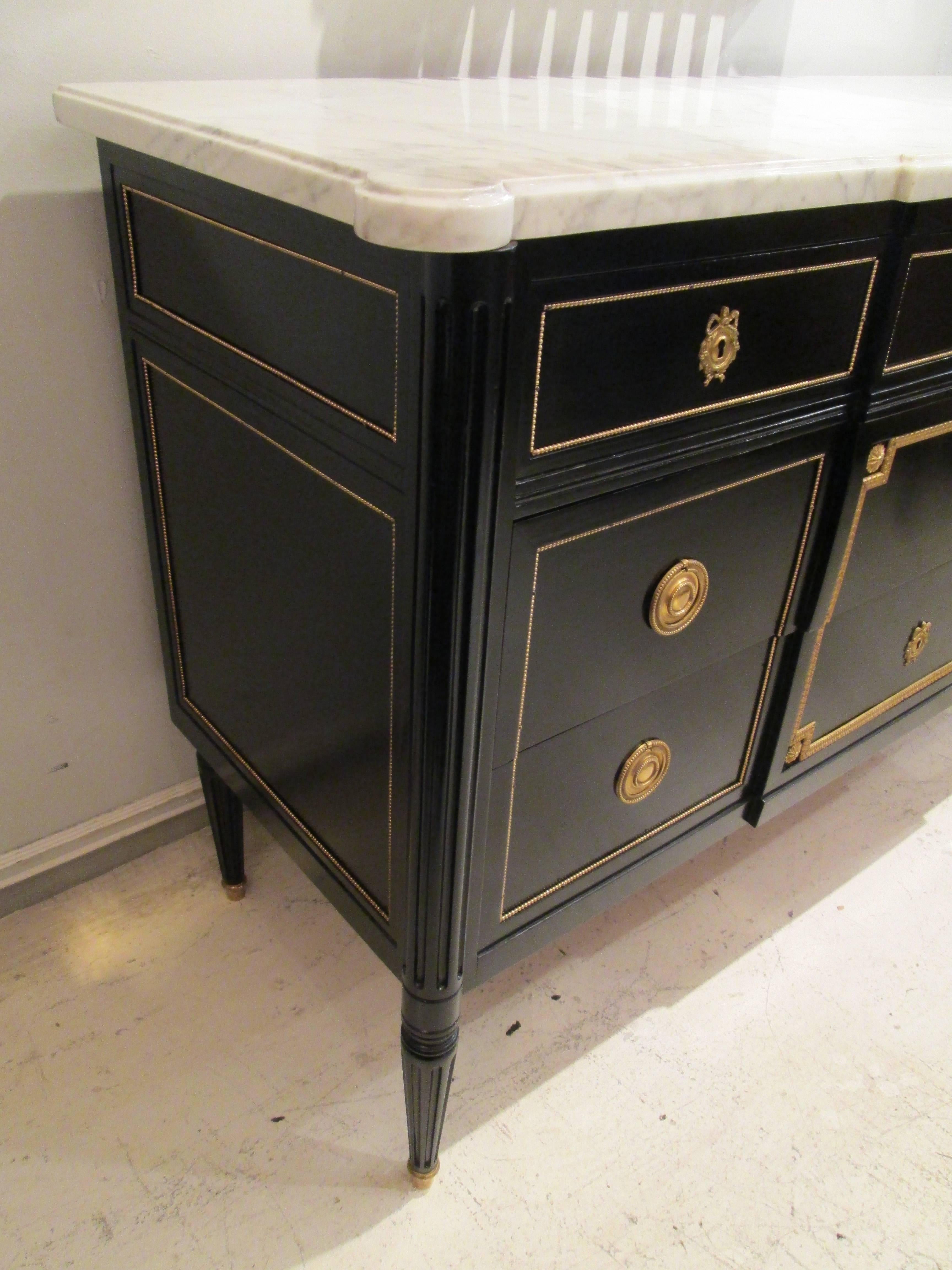 Maison Jansen  Ebonized Marble-Top Commode  1