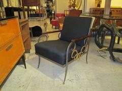 Rare Art Deco Armchair with Gilt Iron Detailing