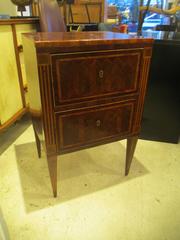Fine Pair of Antique Italian Neoclassic Parquetry Nightstands
