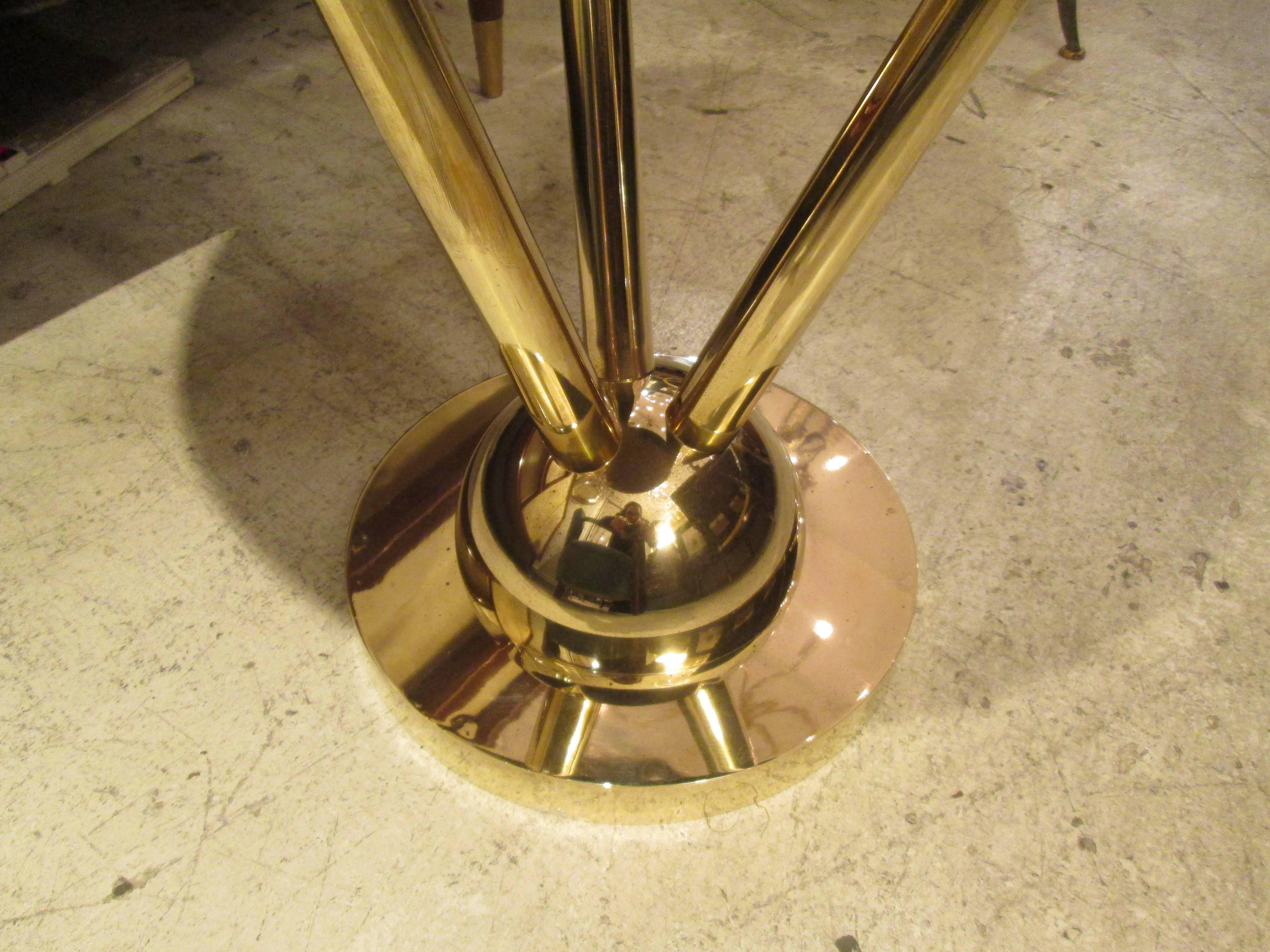 Pair of Sculptural French 1970s Bronze Tables with Marble Tops 1