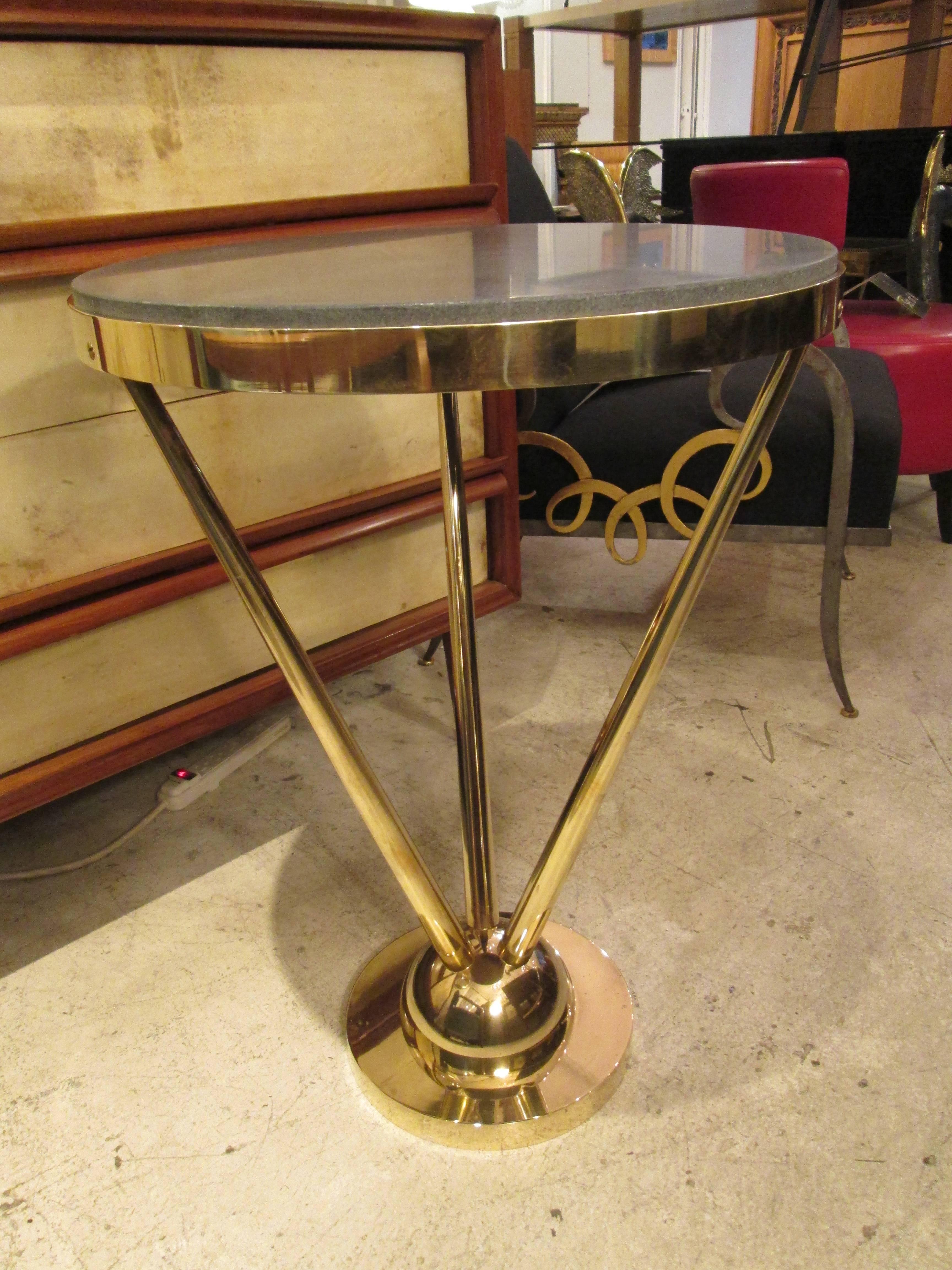 Pair of Sculptural French 1970s Bronze Tables with Marble Tops In Excellent Condition In New York, NY