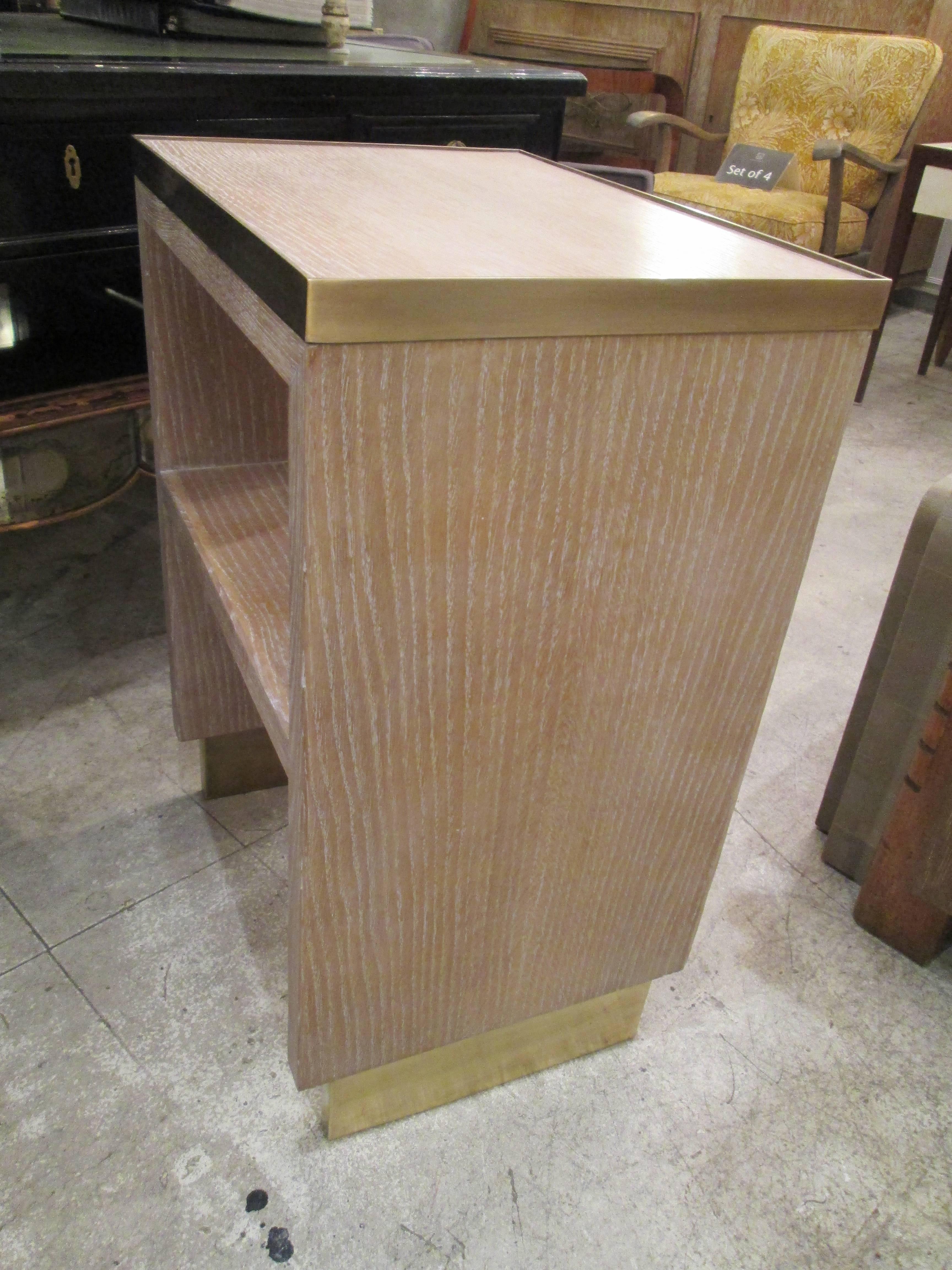 French 1940s Cerused Oak End Tables or Nighstands In Excellent Condition In New York, NY