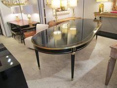 Ebonized Oval Dining Table with Macassar Ebony Band