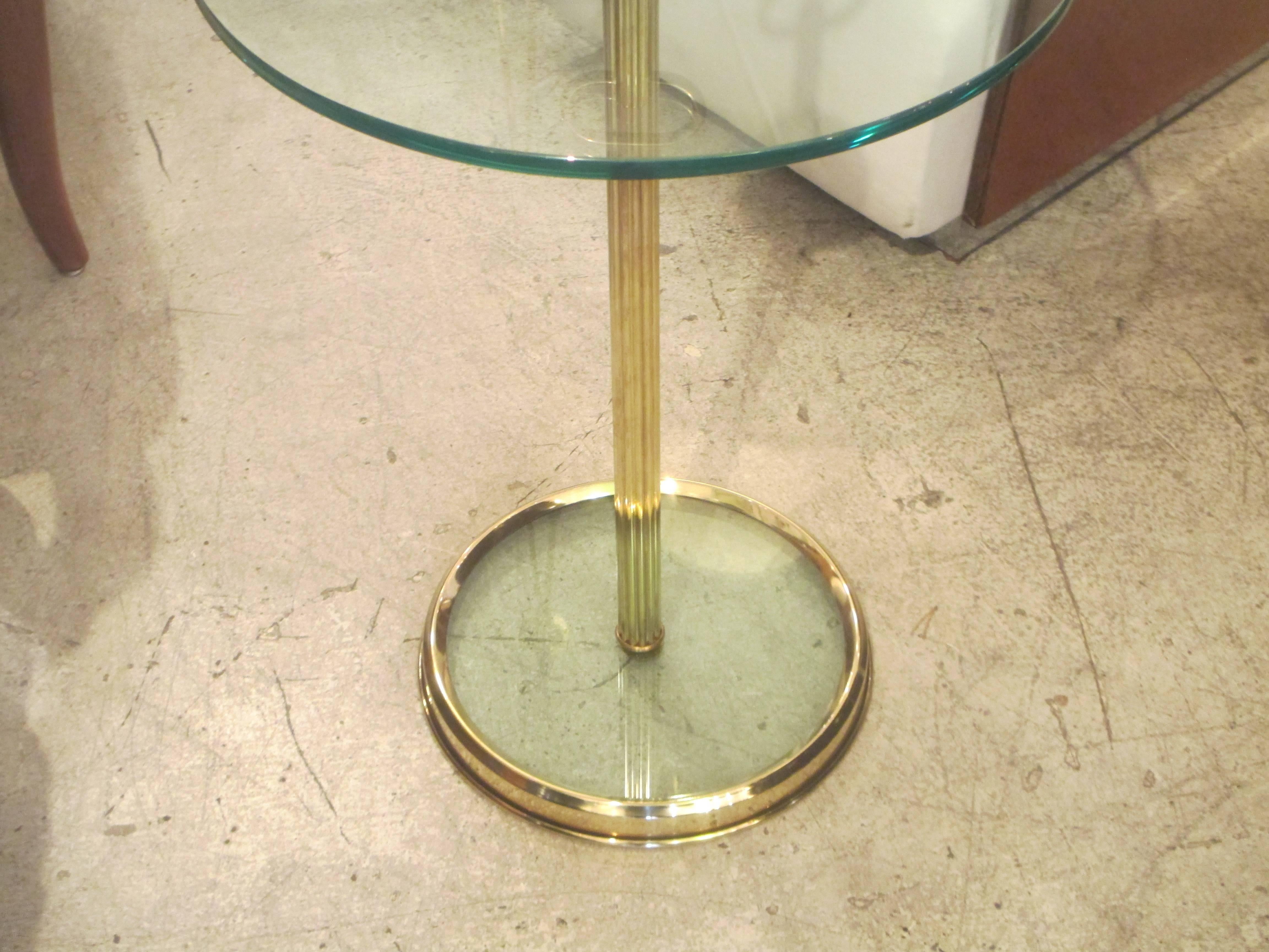 Pair of Modern Bronze and Glass Tables In Excellent Condition In New York, NY