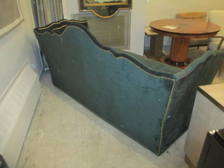 Vintage Baker Silk Velvet-Upholstered Sofa For Sale at 1stdibs