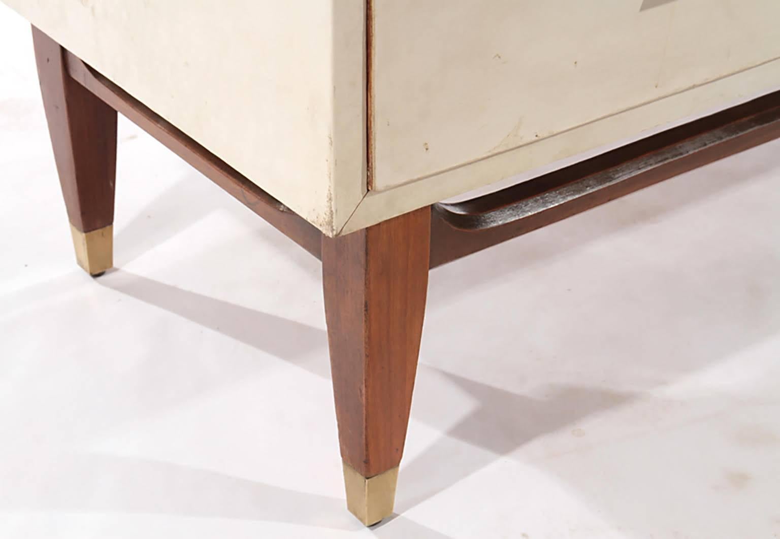 Mid-Century Parchment  Commode  In Excellent Condition In New York, NY