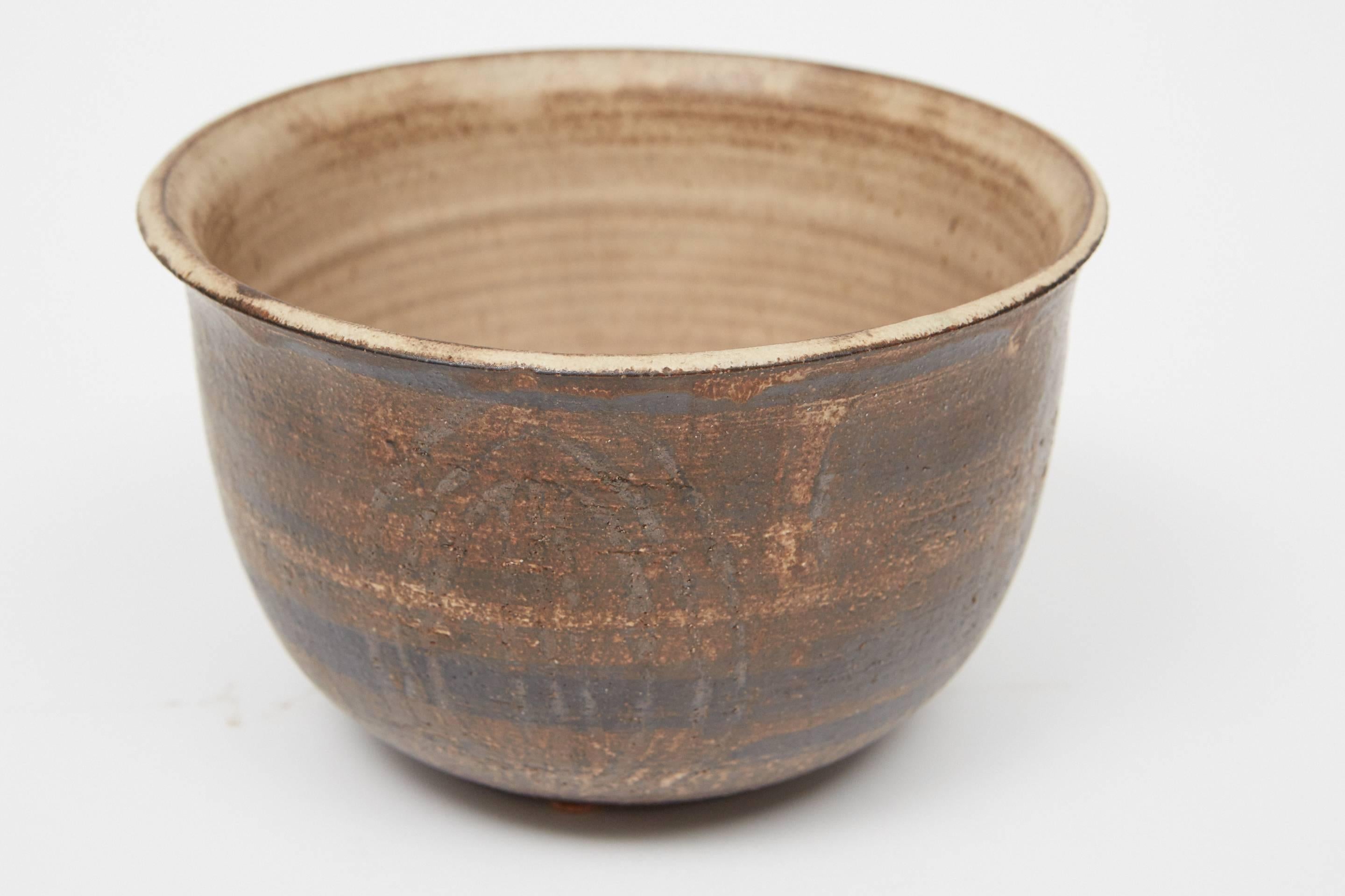 Mid-Century Modern 1970s Art Pottery Bowl For Sale