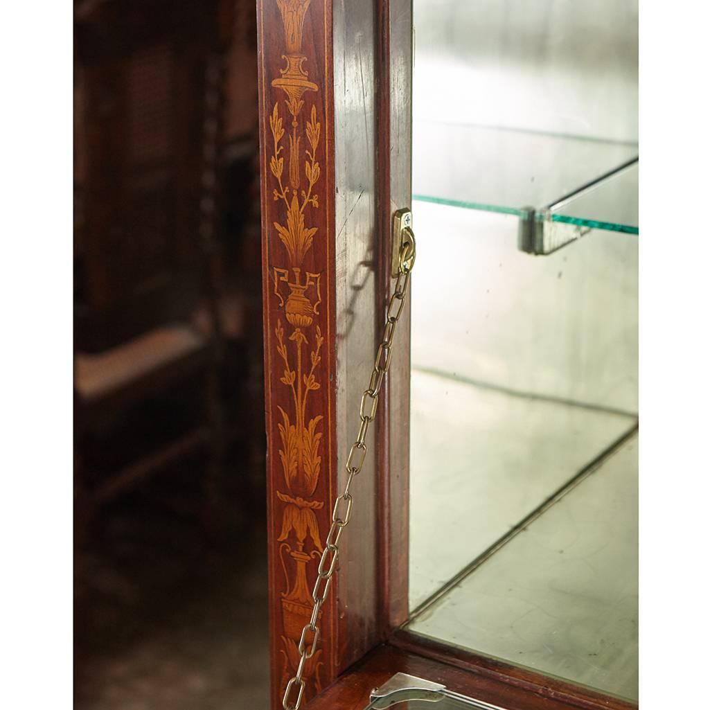 Early 20th Century Italian Marquetry Cabinet with Fall Front Bar For Sale