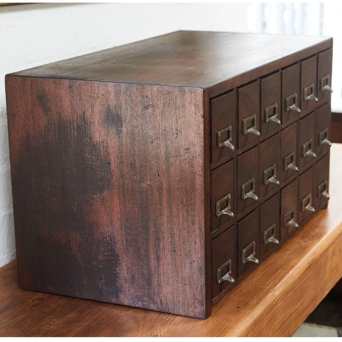 Industrial Antique Card File Cabinet