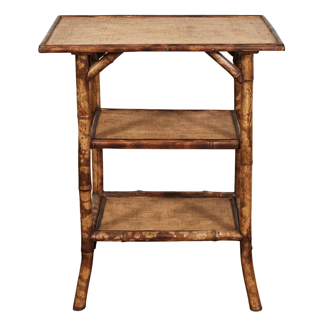 English Victorian Tiger Bamboo Table