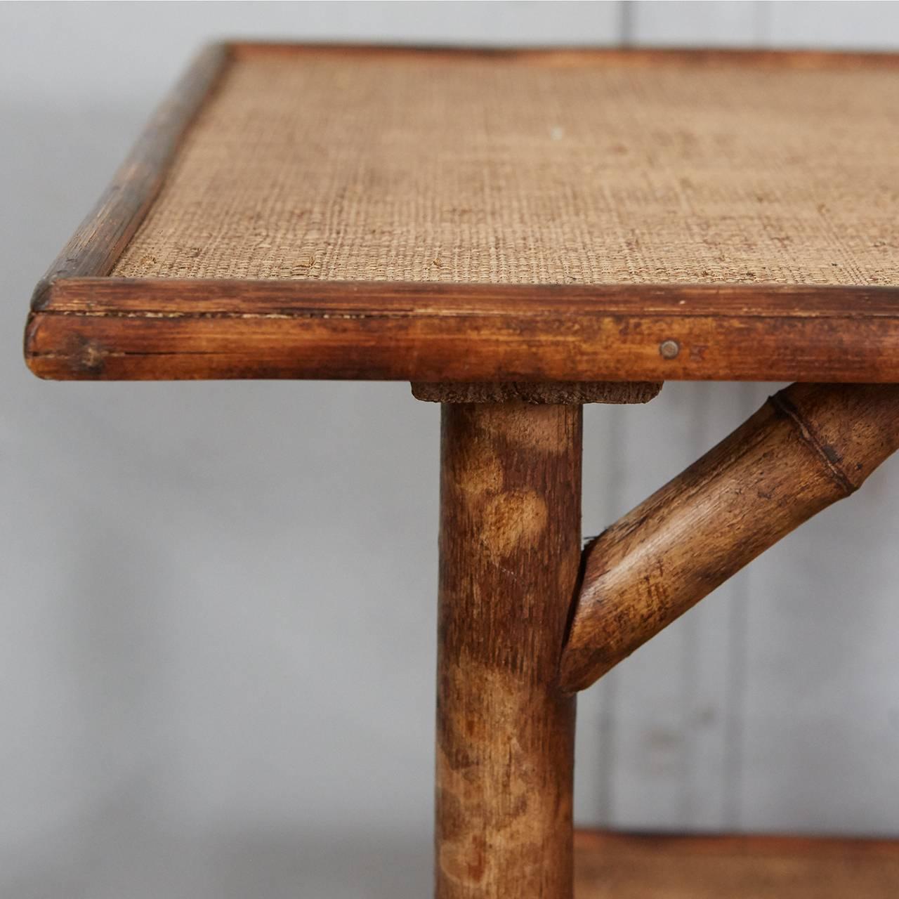 English Victorian Tiger Bamboo Table In Good Condition In Culver City, CA