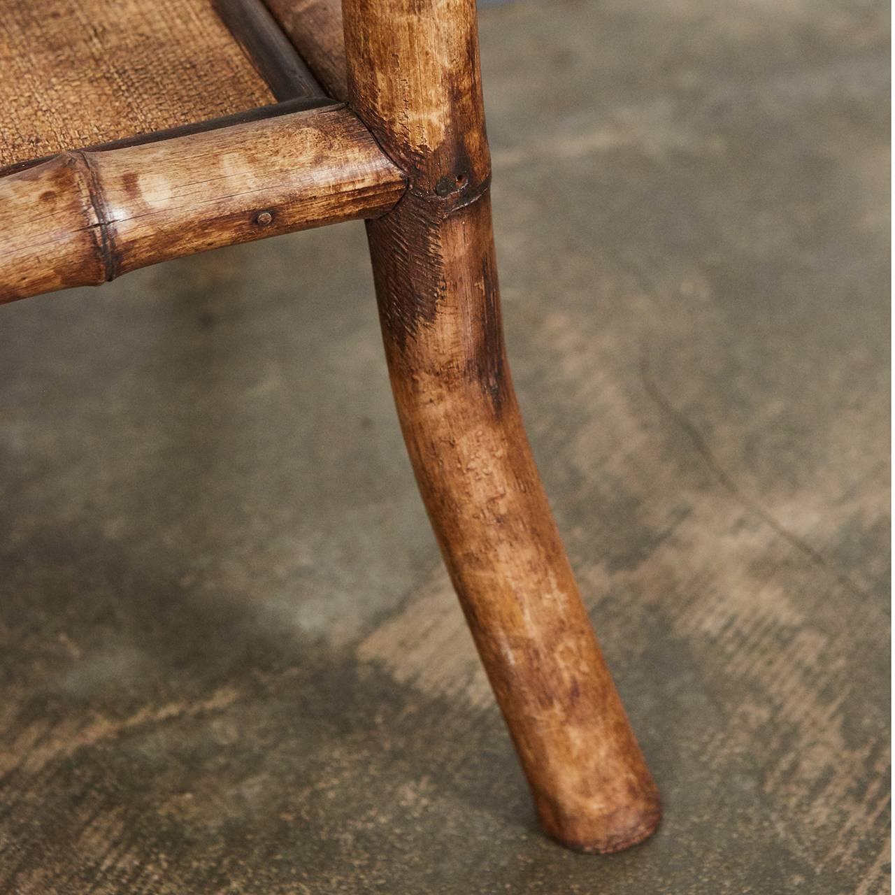 19th Century English Victorian Tiger Bamboo Table